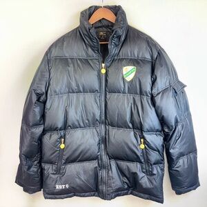 ERKE Puffer Goose Down Coat Jacket Black Crest Y2K Men's‎ Full Zip 90s Warm XL